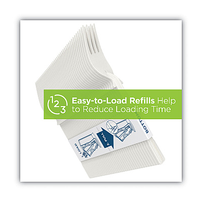 Dixie SmartStock Tri-Tower Dispensing System Cutlery, Fork, Natural, 40/Pack, 24 Packs/Carton (DXEDUSSCF7)