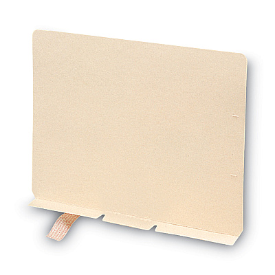 Smead Self-Adhesive Folder Dividers for Top/End Tab Folders, Prepunched for Fasteners, 1 Fastener, Letter Size, Manila, 100/Box (SMD68021)