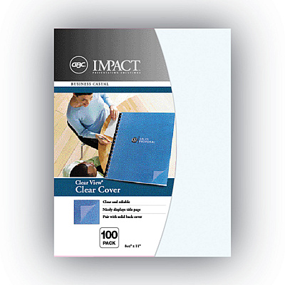 GBC ProClick Pre-Punched Cover, Clear, 11.75 x 8.5, Punched, 25/Pack (GBC2020040)