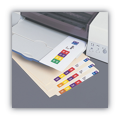 Smead Color-Coded Smartstrip Refill Label Forms, Inkjet Printer, Assorted, 1.5 x 7.5, White, 250/Pack (SMD66006)
