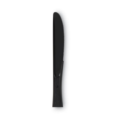 Dixie Individually Wrapped Heavyweight Knives, Polystyrene, Black, 1,000/Carton (DXEKH53C7)