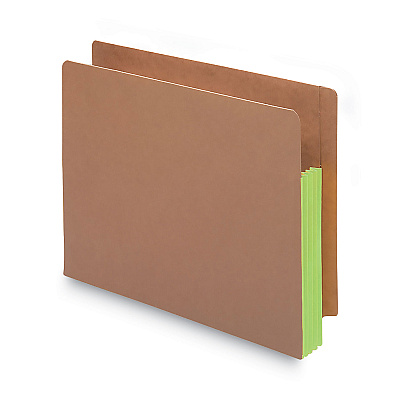Smead Redrope Drop-Front End Tab File Pockets, Fully Lined 6.5" High Gussets, 3.5" Expansion, Letter Size, Redrope/Green, 10/Box (SMD73680)
