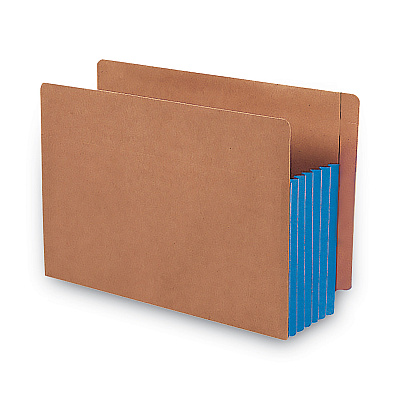 Smead Redrope Drop-Front End Tab File Pockets, Fully Lined 6.5" High Gussets, 5.25" Expansion, Legal Size, Redrope/Blue, 10/Box (SMD74689)