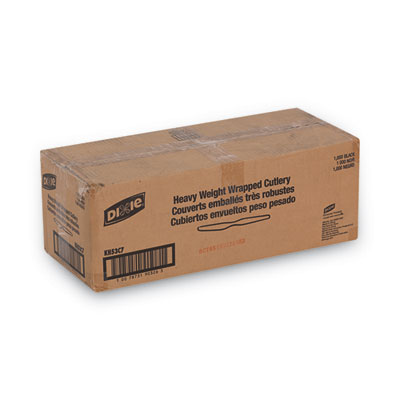 Dixie Individually Wrapped Heavyweight Knives, Polystyrene, Black, 1,000/Carton (DXEKH53C7)
