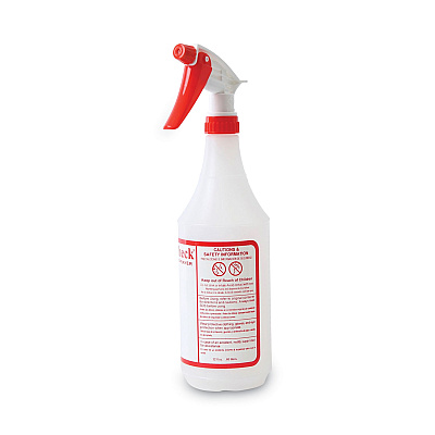 Boardwalk Trigger Spray Bottle, 32 oz, Clear/Red, HDPE, 3/Pack (BWK03010)
