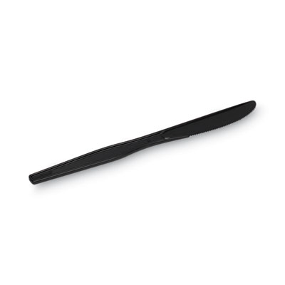 Dixie Individually Wrapped Heavyweight Knives, Polystyrene, Black, 1,000/Carton (DXEKH53C7)