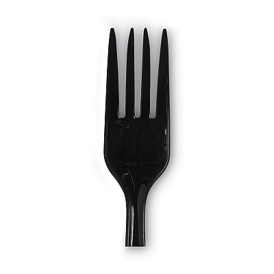 Dixie Individually Wrapped Heavyweight Forks, Polypropylene, Black, 1,000/Carton (DXEPFH53C)