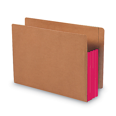 Smead Redrope Drop-Front End Tab File Pockets, Fully Lined 6.5" High Gussets, 3.5" Expansion, Letter Size, Redrope/Red, 10/Box (SMD73686)