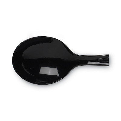 Dixie Plastic Cutlery, Heavyweight Soup Spoons, 5 3/4", Black, 1,000/Carton (DXESH517)