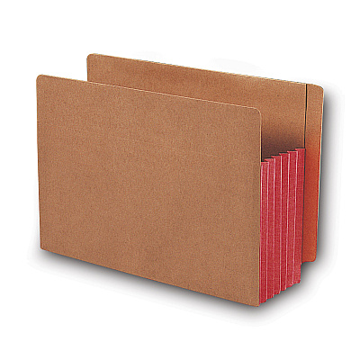 Smead Redrope Drop-Front End Tab File Pockets, Fully Lined 6.5" High Gussets, 5.25" Expansion, Letter Size, Redrope/Red, 10/Box (SMD73696)