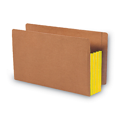 Smead Redrope Drop-Front End Tab File Pockets, Fully Lined 6.5" High Gussets, 3.5" Expansion, Legal Size, Redrope/Yellow, 10/Box (SMD74688)