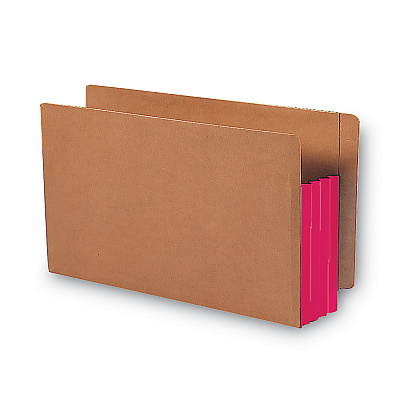 Smead Redrope Drop-Front End Tab File Pockets, Fully Lined 6.5" High Gussets, 3.5" Expansion, Legal Size, Redrope/Red, 10/Box (SMD74686)