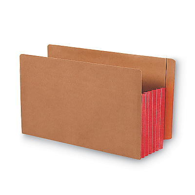 Smead Redrope Drop-Front End Tab File Pockets, Fully Lined 6.5" High Gussets, 5.25" Expansion, Legal Size, Redrope/Red, 10/Box (SMD74696)
