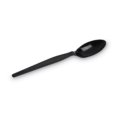Dixie Individually Wrapped Heavyweight Teaspoons, Polystyrene, Black 1,000/Carton (DXETH53C7)