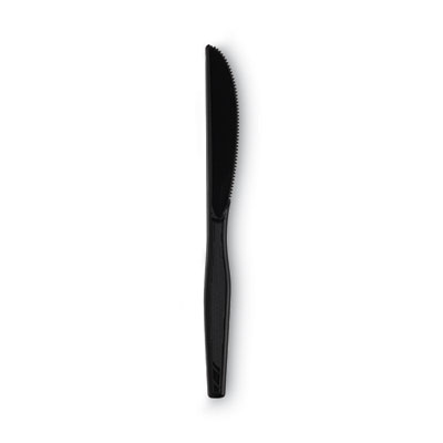 Dixie Individually Wrapped Heavyweight Knives, Polystyrene, Black, 1,000/Carton (DXEKH53C7)