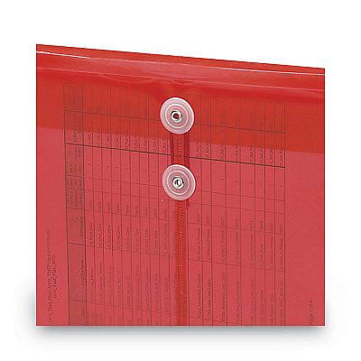 Smead Poly String and Button Interoffice Envelopes, Open-End (Vertical), 9.75 x 11.63, Transparent Red, 5/Pack (SMD89547)