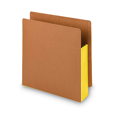 Smead Redrope Drop-Front End Tab File Pockets, Fully Lined 6.5" High Gussets, 3.5" Expansion, Letter Size, Redrope/Yellow, 10/Box (SMD73688)