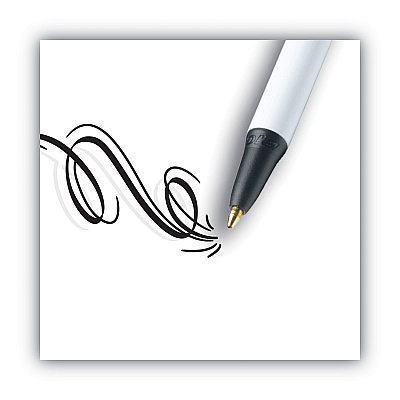 BIC Clic Stic Ballpoint Pen Value Pack, Retractable, Medium 1 mm, Black Ink, White Barrel, 24/Pack (BICCSM241BK)