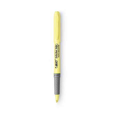 BIC Brite Liner Grip Pocket Highlighter, Assorted Ink Colors, Chisel Tip, Assorted Barrel Colors, 6/Pack (BICGBLDP61AST)