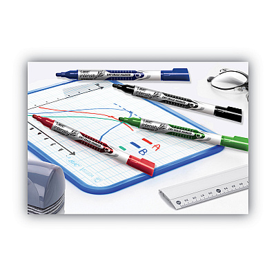 BIC Intensity Advanced Dry Erase Marker, Pocket-Style, Medium Bullet Tip, Assorted Colors, Dozen (BICGELIPP121AST)