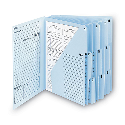 Smead 10-Pocket Project Organizer with Indexed Tabs (1-10), 10 Sections, Unpunched, 1/3-Cut Tabs, Letter Size, Lake Blue/Navy Blue (SMD89200)
