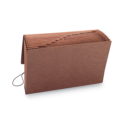 Smead TUFF Expanding Wallet, 12 Sections, Elastic Cord Closure, 1/12-Cut Tabs, Legal Size, Redrope (SMD70390)