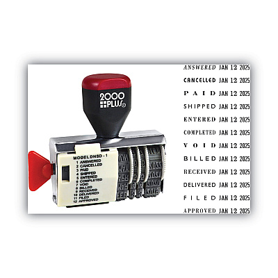 COSCO 2000PLUS Dial-N-Stamp, 12 Phrases, Five Years, 1.5 x 0.13 (COS010180)