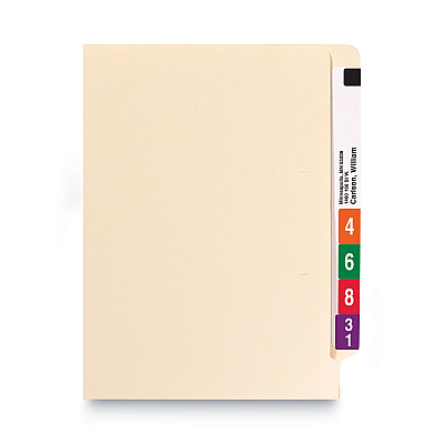 Smead Heavyweight Manila End Tab Folders, 9.5" High Front, Straight Tabs, Legal Size, 0.75" Expansion, Manila, 100/Box (SMD27100)