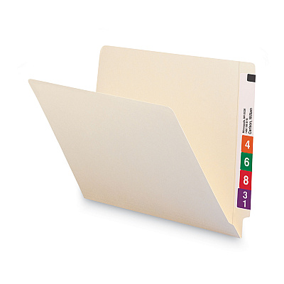 Smead 100% Recycled Manila End Tab Folders, Straight Tabs, Letter Size, 0.75" Expansion, Manila, 100/Box (SMD24160)