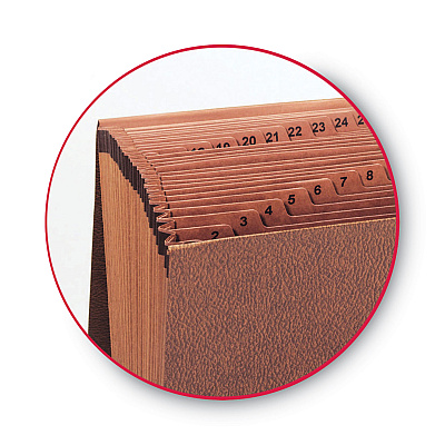 Smead TUFF Expanding Wallet, 31 Sections, Elastic Cord Closure, 1/15-Cut Tabs, Letter Size, Redrope (SMD70367)