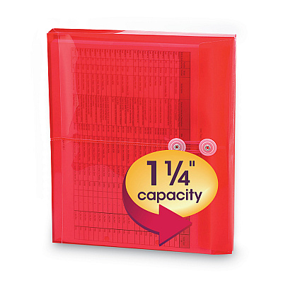 Smead Poly String and Button Interoffice Envelopes, Open-Side (Horizontal), 9.75 x 11.63, Transparent Red, 5/Pack (SMD89527)