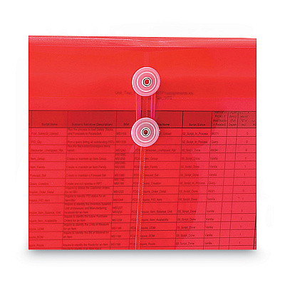 Smead Poly String and Button Interoffice Envelopes, Open-Side (Horizontal), 9.75 x 11.63, Transparent Red, 5/Pack (SMD89527)