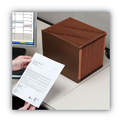 Smead TUFF Expanding Open-Top Stadium File, 31 Sections, 1/31-Cut Tabs, Legal Size, Redrope (SMD70469)