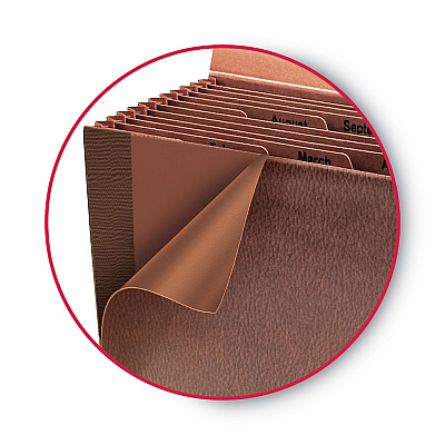 Smead TUFF Expanding Wallet, 12 Sections, Elastic Cord Closure, 1/6-Cut Tabs, Letter Size, Redrope (SMD70388)