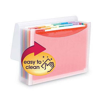 Smead ColorVue Expanding File, 13 Sections, Cord/Hook Closure, 1/6-Cut Tabs, Letter Size, Randomly Assorted Colors (SMD70723)