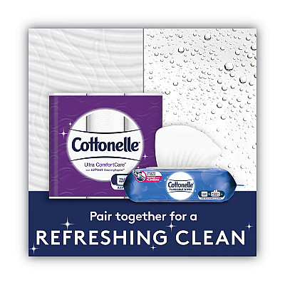 Cottonelle Ultra ComfortCare Toilet Paper, Soft Tissue, Mega Rolls, Septic Safe, 2-Ply, White, 284 Sheets/Roll, 24 Rolls/Pack (KCC53756)