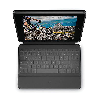 Logitech Rugged Folio Keyboard Case for iPad 7th/8th Gen, Gray (920009312)