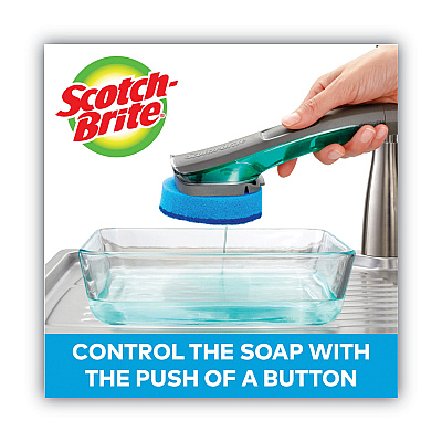 Scotch-Brite Advanced Soap Control Non-Scratch Dishwand, 4 x 11.25, Blue (MMM451U4)