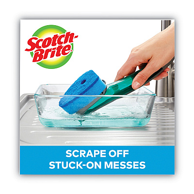 Scotch-Brite Advanced Soap Control Non-Scratch Dishwand, 4 x 11.25, Blue (MMM451U4)