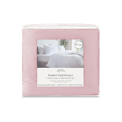 Family Essentials Bed In Bag 7pc - King - Rose, Case Of 6 (BIAB-KG-RO)