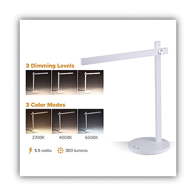 Bostitch Dimmable-Bar LED Desk Lamp, White (BOSVLED1813WH)