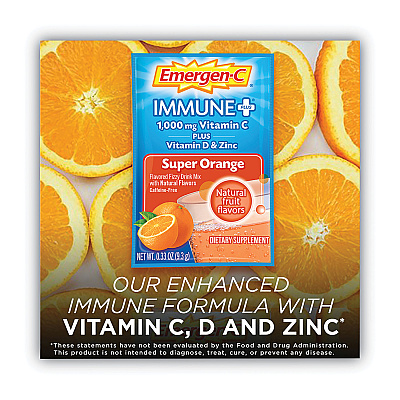 Emergen-C Immune+ Formula, 0.33 oz, Super Orange, 30 Packets (PFYF85898100042)