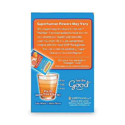 Emergen-C Immune+ Formula, 0.33 oz, Super Orange, 30 Packets (PFYF85898100042)