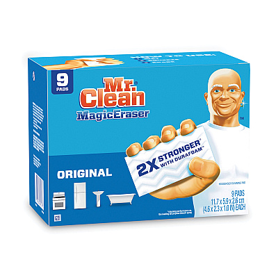 Mr. Clean Magic Eraser, 4.6 x 2.4, 0.7" Thick, White, 9/Pack (PGC69516)