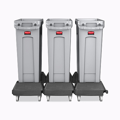 Rubbermaid Commercial Slim Jim Resin Trainable Dolly, 120 lb Capacity, 23.86 x 14.71 x 8.36, Black (RCP1980602)