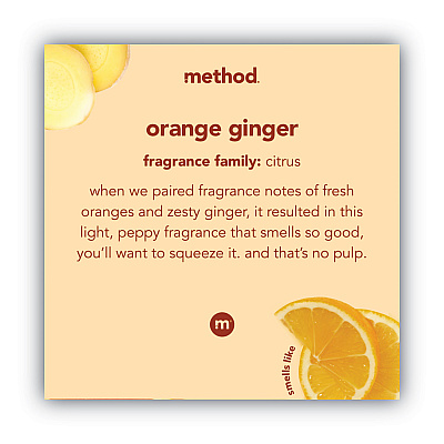 Method Foaming Hand Wash, Orange Ginger Scent, 10 oz, 6/Carton (MTH01474)