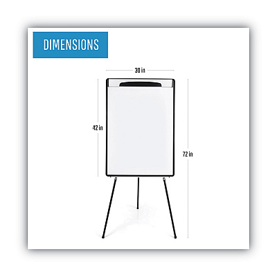 MasterVision Magnetic Gold Ultra Dry Erase Tripod Easel with Extension Arms, 32" to 72", Black/Silver (BVCEA23062119)