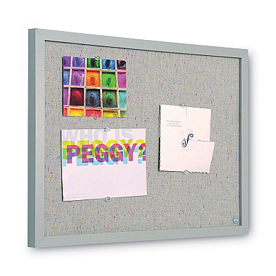 MasterVision Designer Fabric Bulletin Board, 24 x 18, Gray Surface, Gray MDF Wood Frame (BVCFB0470608)