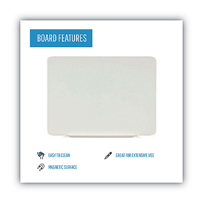 MasterVision Magnetic Glass Dry Erase Board, 36 x 24, Opaque White Surface (BVCGL070101)