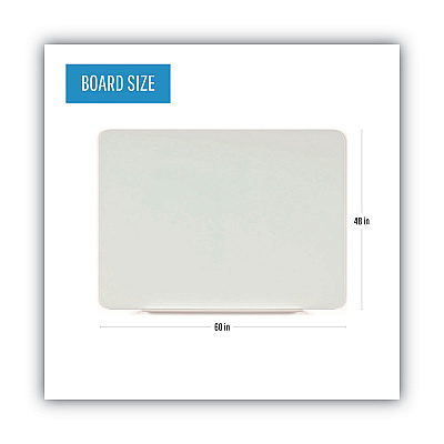 MasterVision Magnetic Glass Dry Erase Board, 60 x 48, Opaque White Surface (BVCGL110101)